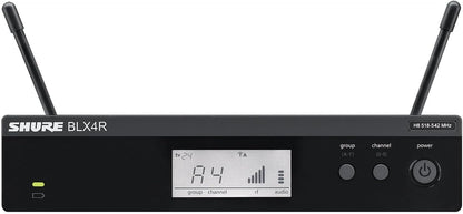 Shure BLX14R/W85M Rack-Mount Lavalier Audio System H11 Band (572–596 MHz) – BLX4R Receiver, BLX1 Bodypack & WL185m Cardioid Lavalier Mic, Up to 14 Hr Battery, 300 ft Range