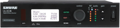 Shure ULXD4 Single Channel Receiver - for use with ULX-D Digital Wireless Microphone Systems, Transmitter Sold Separately | G50 Band (ULXD4=-G50)