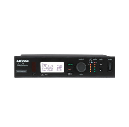 Shure ULXD4 Single Channel Receiver - for use with ULX-D Digital Wireless Microphone Systems, Transmitter Sold Separately | V50 Band (ULXD4=-V50)