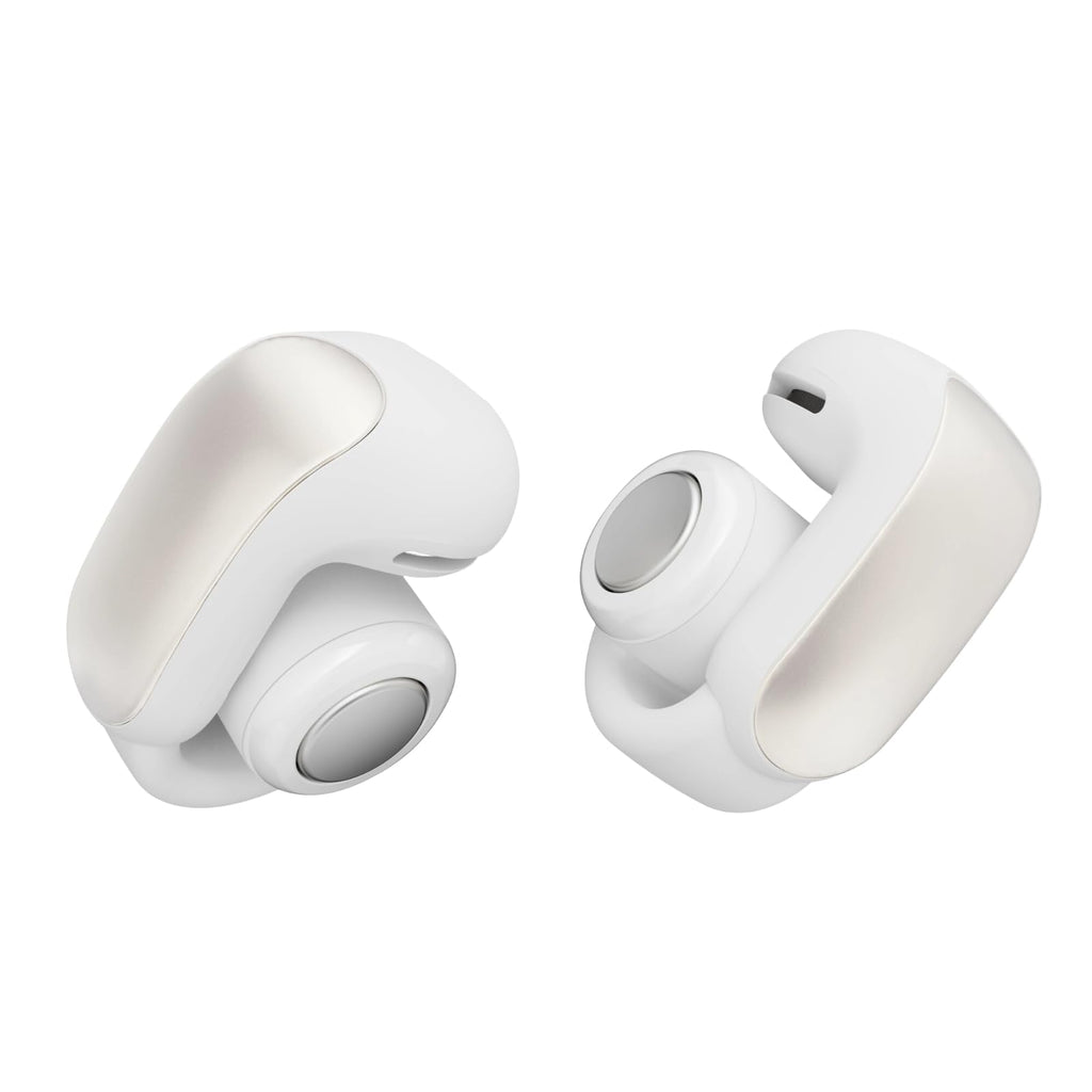 Bose Ultra Open Earbuds - Bluetooth Open Ear Earbuds with OpenAudio for Awareness, Clip-On Design for Comfort, Water Resistant, Up to 48 Hrs of Playtime, White Smoke