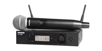 Shure GLXD24+/B87A Dual Band Pro Digital Wireless Microphone System – 12-Hour Battery, 100ft Range with BETA 87A Handheld Vocal Mic & Single Channel Receiver