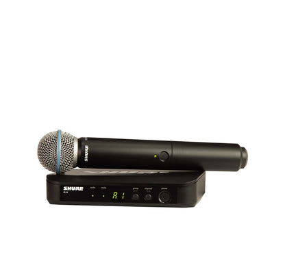 Shure BLX24R/B58 Wireless Microphone System - 14-Hour Battery Life, 300 ft Range, UHF | BETA 58A Handheld Vocal Mic, Single Channel Rack Mount Receiver | H9 Band (BLX24R/B58-H9)
