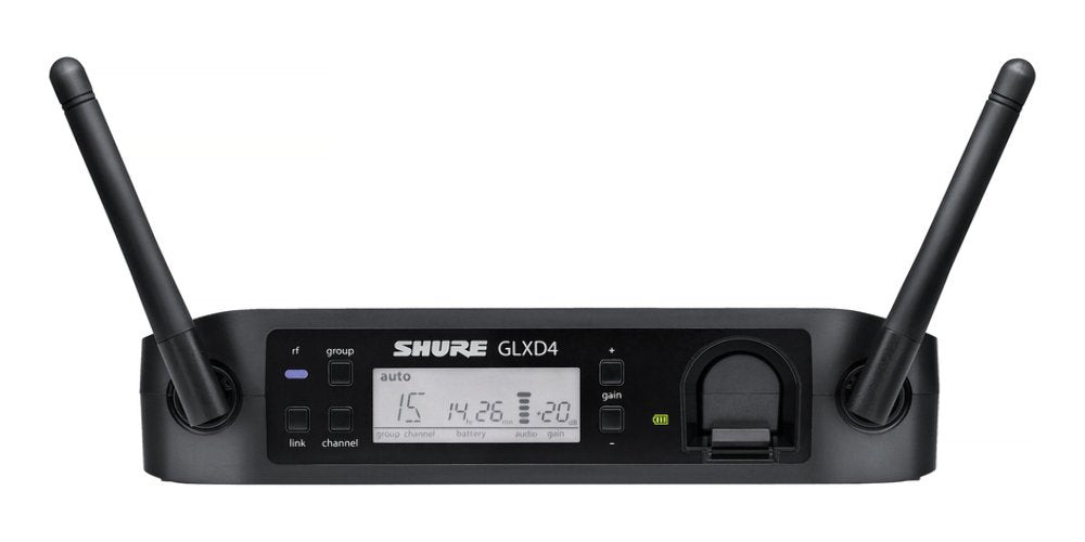 Shure GLXD24R+/B58 Dual Band Pro Digital Wireless Microphone System - 12-Hour Battery Life, 100 ft Range | BETA 58A Handheld Vocal Mic, Single Channel Rack Mount Receiver (GLXD24R+/B58-Z3)