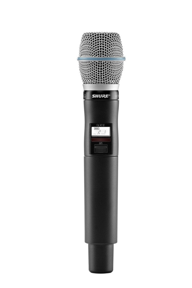 Shure QLXD2/B87A Handheld Transmitter with BETA 87A Vocal Mic Capsule - for use with QLX-D Digital Wireless Microphone Systems, Receiver Sold Separately | G50 Band (QLXD2/B87A=-G50)