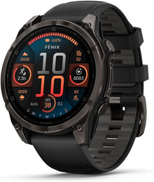 Garmin fēnix® 8, Sapphire, 47mm, DLC Titanium, Black/Pebble Gray | Premium Multisport Smartwatch, AMOLED Display, GPS, Built-In Flashlight, Dive-Rated, Built-In Speakers & Mic