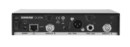 Shure QLXD4 Single Channel Receiver - for use with QLX-D Digital Wireless Systems, Transmitter Sold Separately | H50 Band (QLXD4=-H50)