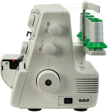 Janome 8002D Overlock Machine - 3/4 Thread Serger Sewing Machine with Differential Feed System for Extra-Smooth Seams, Janome Serger with 1300 Stitches Per Minute and Easy Threading