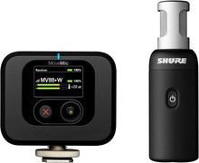 Shure MoveMic 88+ Wireless Video Microphone Kit for iPhone, Android & Cameras - Stereo Condenser Mic with 4 Polar Patterns, DSP Audio Controls & MoveMic Receiver, Black