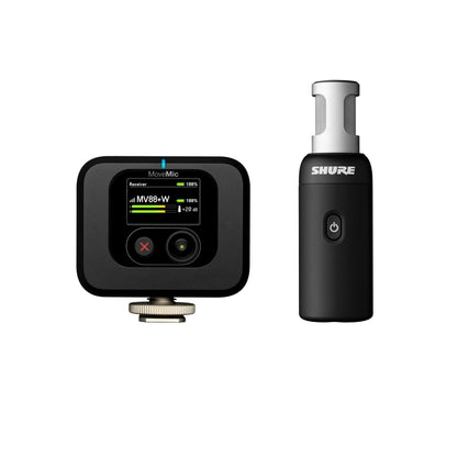 Shure MoveMic 88+ Wireless Stereo Microphone for iPhone & Android - Portable Video Recording Mic with 4 Polar Patterns, DSP Audio Controls & Direct-to-Phone Connectivity, Black