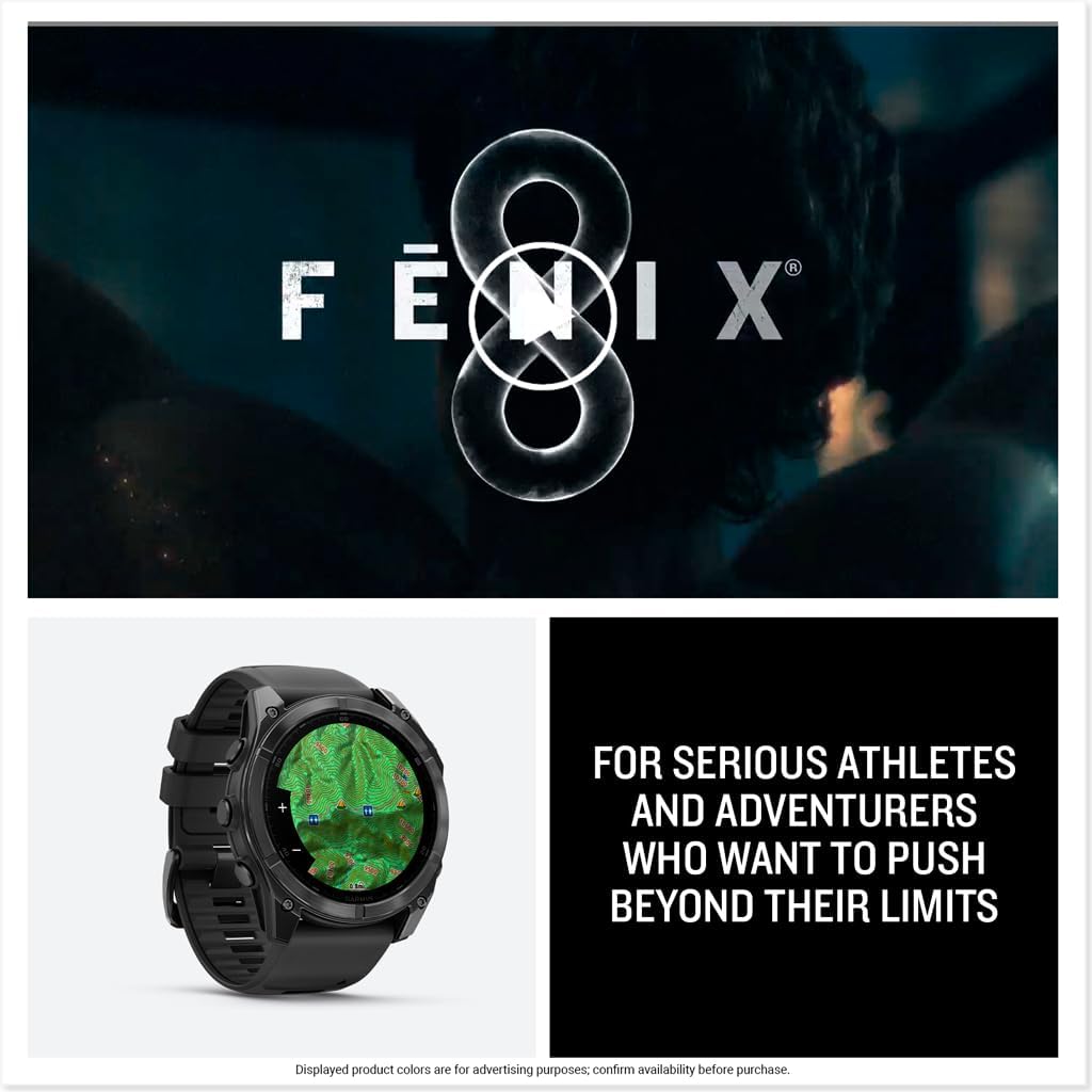 Garmin fēnix® 8, Premium Multisport Smartwatch, 51mm, Black | Larger-Sized Premium Multisport Smartwatch, AMOLED Display, GPS, Built-In Flashlight, Dive-Rated, Built-In Speakers & Mic