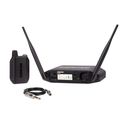 Shure GLXD14R+ Dual Band Pro Digital Wireless System for Guitar and Bass - 12-Hour Battery Life, 100 ft Range | Includes 1/4" Jack Instrument Cable & Single Channel Rack Mount Receiver (GLXD14R+-Z3)