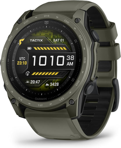 Garmin tactix® 8 – 51mm Cerakote, Premium Tactical GPS Smartwatch, AMOLED Display, Applied Ballistics® Solver, Olive Drab Premium Cerakote Coating