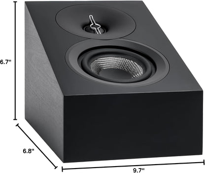 ELAC Debut 3.0 DA43-BK Atmos-Enabled On-Wall Speakers, Black Ash (Pair) - 1” Aluminum Dome Tweeter & 4” Aramid Fiber Woofer - 2-Way Bass Reflex - 48Hz to 38KHz Response