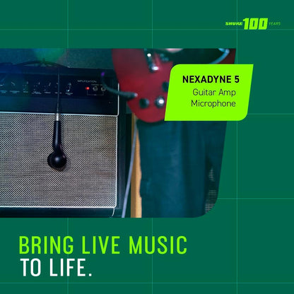 Shure Nexadyne 5 Guitar Amp Microphone with Revonic Technology - Supercardioid Dynamic Mic for Pro Amplification, Enhanced Signal Clarity & Noise Reduction, Dual-Engine Transducers (NXN5)
