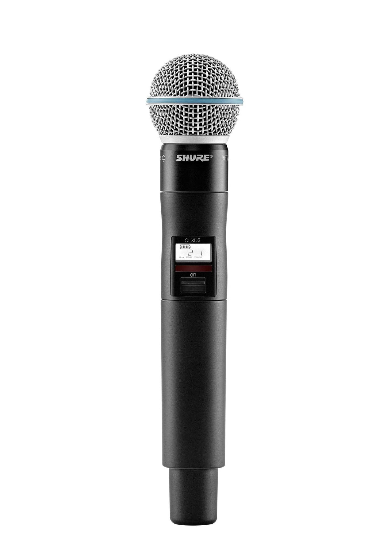 Shure QLXD2/B58 Handheld Transmitter with BETA 58A Vocal Mic Capsule - for use with QLX-D Digital Wireless Microphone Systems, Receiver Sold Separately | G50 Band (QLXD2/B58=-G50)