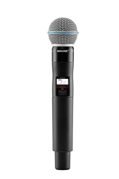 Shure QLXD2/B58 Handheld Transmitter with BETA 58A Vocal Mic Capsule - for use with QLX-D Digital Wireless Microphone Systems, Receiver Sold Separately | G50 Band (QLXD2/B58=-G50)