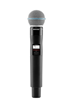 Shure QLXD2/B58 Handheld Transmitter with BETA 58A Vocal Mic Capsule - for use with QLX-D Digital Wireless Microphone Systems, Receiver Sold Separately | G50 Band (QLXD2/B58=-G50)