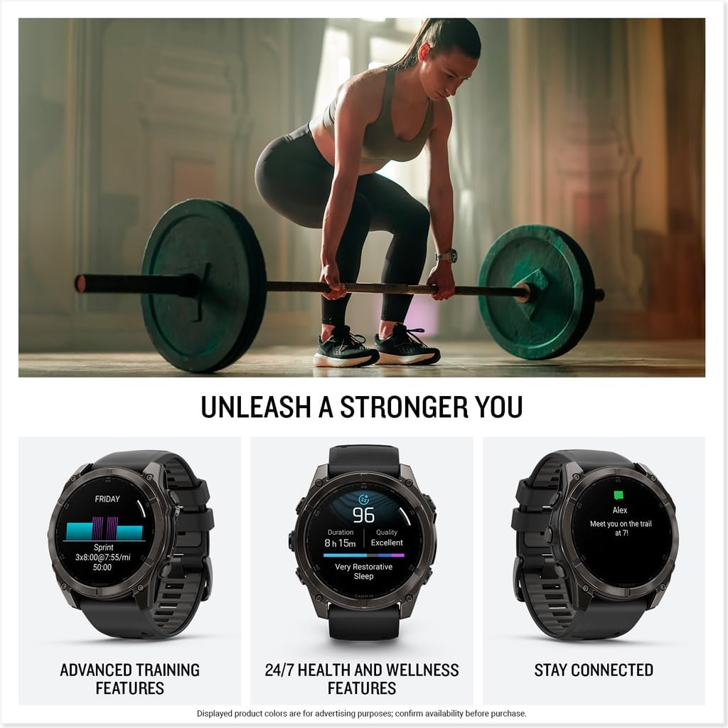 Garmin fēnix® 8, Sapphire, 51mm, DLC Titanium, Black/Pebble Gray | Larger-Sized Premium Multisport Smartwatch, AMOLED Display, GPS, Built-In Flashlight, Dive-Rated, Built-In Speakers & Mic