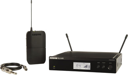Shure BLX14R Rack-Mount Instrument Audio System H10 Band (542–572 MHz) – BLX4R Receiver, BLX1 Bodypack & 1/4" Guitar Cable, Up to 14 Hr Battery, 300 ft Range