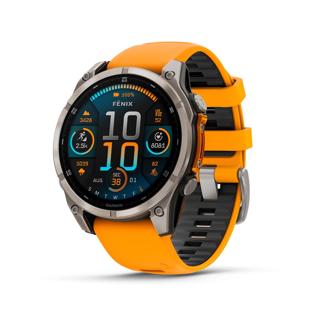 Garmin fēnix® 8, Premium Multisport Smartwatch, 51mm, Black | Larger-Sized Premium Multisport Smartwatch, AMOLED Display, GPS, Built-In Flashlight, Dive-Rated, Built-In Speakers & Mic