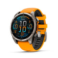 Garmin fēnix® 8, Sapphire, 43mm, DLC Titanium, Black/Pebble Gray | Premium Multisport Smartwatch, AMOLED Display, GPS, Built-In Flashlight, Dive-Rated, Built-In Speakers & Mic