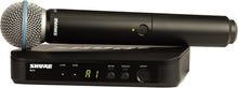 Shure BLX24/B58 Handheld Audio System H11 Band (572–596 MHz) – BLX4 Receiver, BLX2/B58 Handheld Transmitter with Beta 58A Supercardioid Capsule, Up to 14 Hr Battery, 300 ft Range