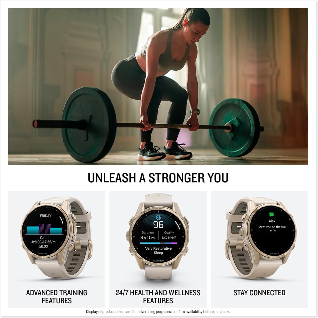 Garmin fēnix® 8, Sapphire, 43mm, Fog Gray/Dark Sandstone | Premium Multisport Smartwatch, AMOLED Display, GPS, Built-In Flashlight, Dive-Rated, Built-In Speakers & Mic