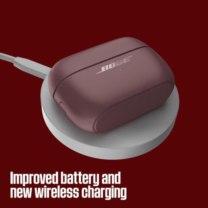 Bose Ultra Open Earbuds (2nd Gen) - Open-Ear, Clip-On, Wireless Earbuds, Bluetooth, Immersive Audio, Wireless Charging, Up to 28 Hrs of Audio, Ideal for Traveling, School, and Office, Cherry Chocolate