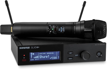 Shure SLXD24+/58 Handheld Wireless System - SLXD4+ Receiver, SLXD2+ Handheld Transmitter with Nexadyne 8/C Capsule, Bluetooth Monitoring, G57 Band