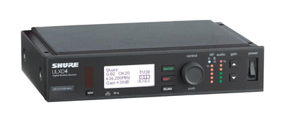 Shure ULXD4D Dual Channel Receiver - for use with ULX-D Digital Wireless Microphone Systems, Transmitters Sold Separately | V50 Band (ULXD4D=-V50)
