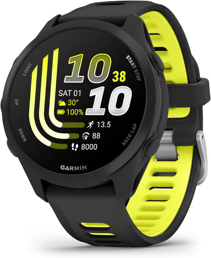 Garmin Forerunner® 170 Music, 43mm, Black/Amp Yellow | GPS Running Smartwatch, Music On Your Wrist, Pace & Distance, Daily Suggested Workouts, Garmin Coach, Adaptive Training Plans