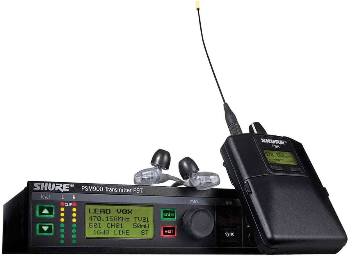 Shure P9TRA+425CL Wireless Bodypack Receiver with SE425CL - G6 Band