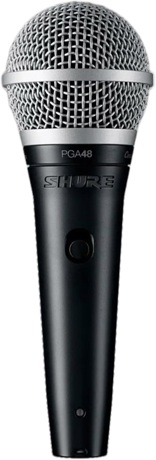 Shure PGA48 Dynamic Microphone - Handheld Mic for Vocals with Cardioid Pick-up Pattern, Discrete On/Off Switch, 3-pin XLR Connector, 15' XLR-to-QTR Cable, Stand Adapter and Zipper Pouch (PGA48-QTR)