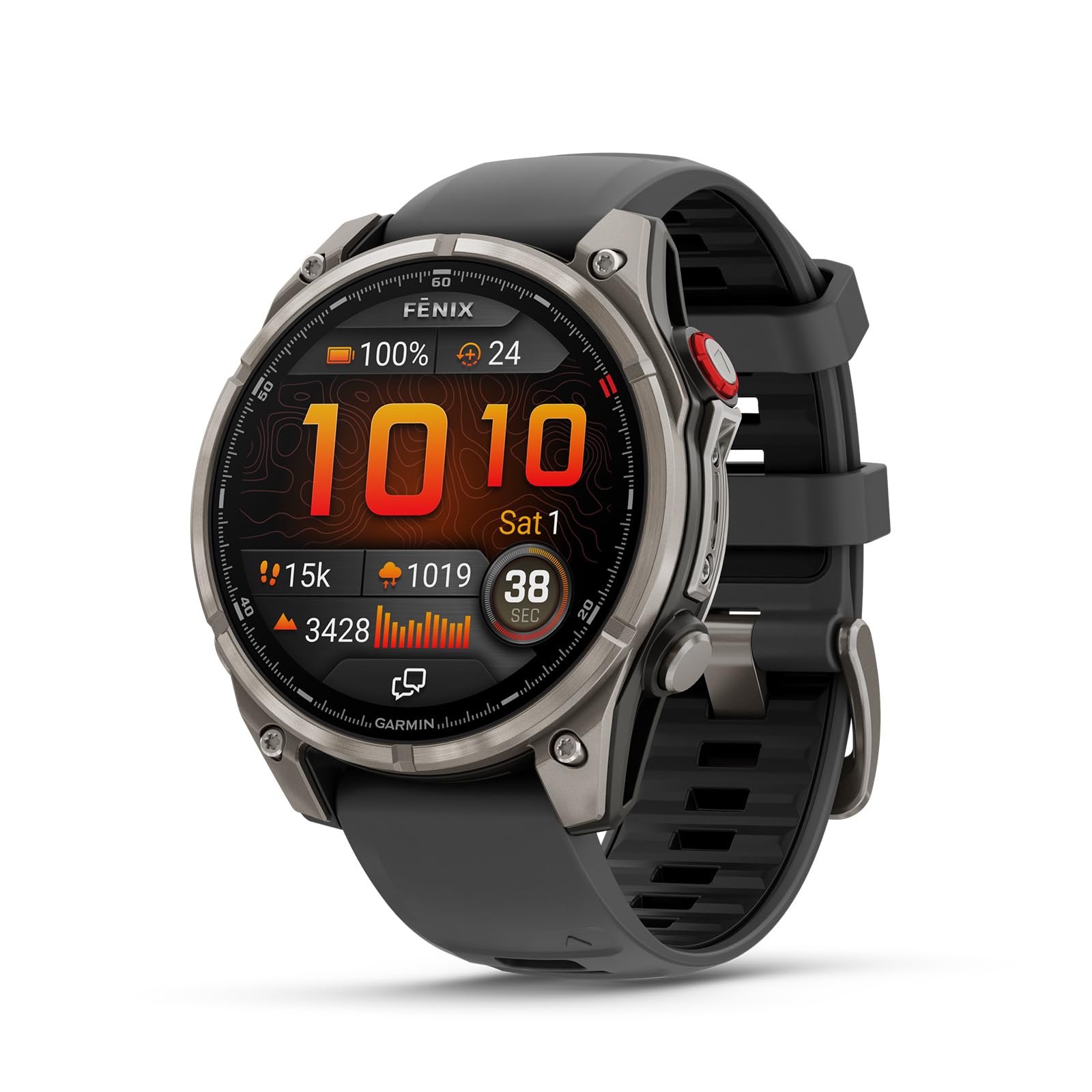 Garmin fēnix® 8 Pro, 47mm, Sapphire, Titanium, Graphite/Black | Premium Multisport Smartwatch, inReach® Technology, AMOLED Display, Built-In Flashlight, Dive-Rated, Built-In Speakers & Mic