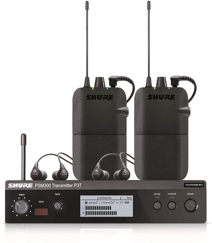 Shure PSM300 P3TR112GR Wireless in-Ear Personal Monitoring System with SE112 Earphones - H20 Band