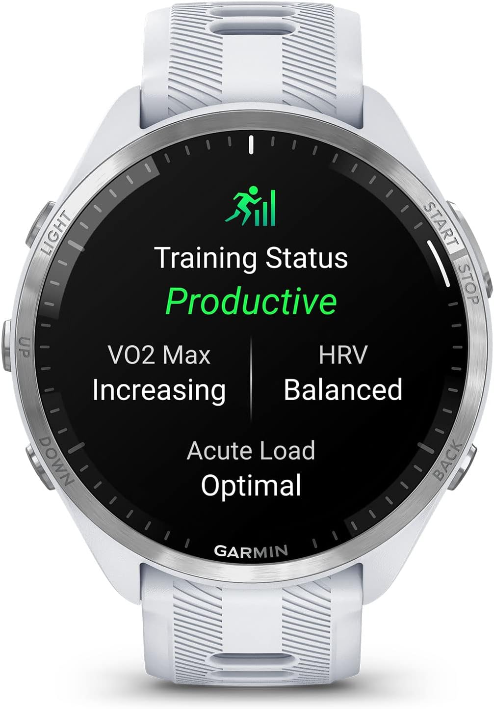 Garmin Forerunner® 965, Running Smartwatch, 47mm, Whitestone/Powder Gray | Maps, Advanced Training Metrics & Recovery Insights, Maps, Music On Your Wrist, Garmin Coach, Daily Suggested Workouts