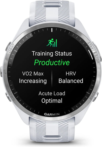 Garmin Forerunner® 965, Running Smartwatch, 47mm, Whitestone/Powder Gray | Maps, Advanced Training Metrics & Recovery Insights, Maps, Music On Your Wrist, Garmin Coach, Daily Suggested Workouts