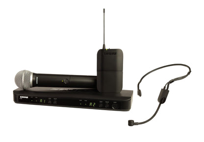 Shure BLX1288/P31 Dual-Channel Wireless Audio Kit, H10 Band (542–572 MHz) – BLX88 Receiver, PG58 Handheld & PGA31 Headset Mics – Up to 14 Hr Battery, 300 ft Range