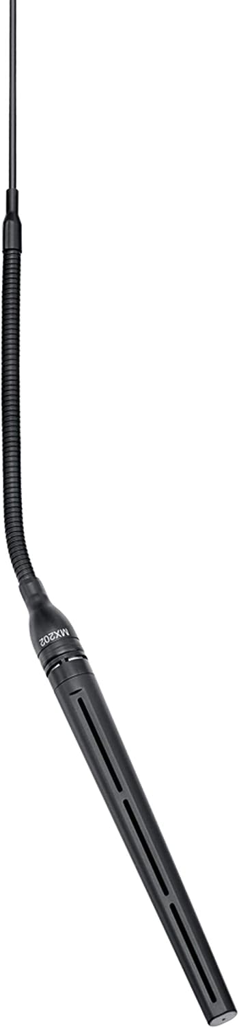 Shure MX202B/MS Microflex Cardioid Overhead Condenser Microphone with in-Line Preamp, Black, 3-Pin XLR Connector