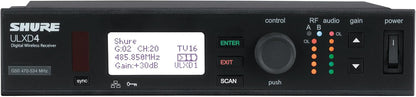 Shure ULXD4 Single Channel Receiver - for use with ULX-D Digital Wireless Microphone Systems, Transmitter Sold Separately | H50 Band (ULXD4=-H50)