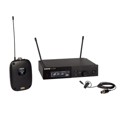 Shure SLXD14/DL4B Digital Wireless Microphone System - Includes SLXD1 Bodypack Transmitter with DuraPlex DL4 Lavalier Mic & SLXD4 Single Channel Rack Mount Receiver | H55 Band (SLXD14/DL4B-G58)