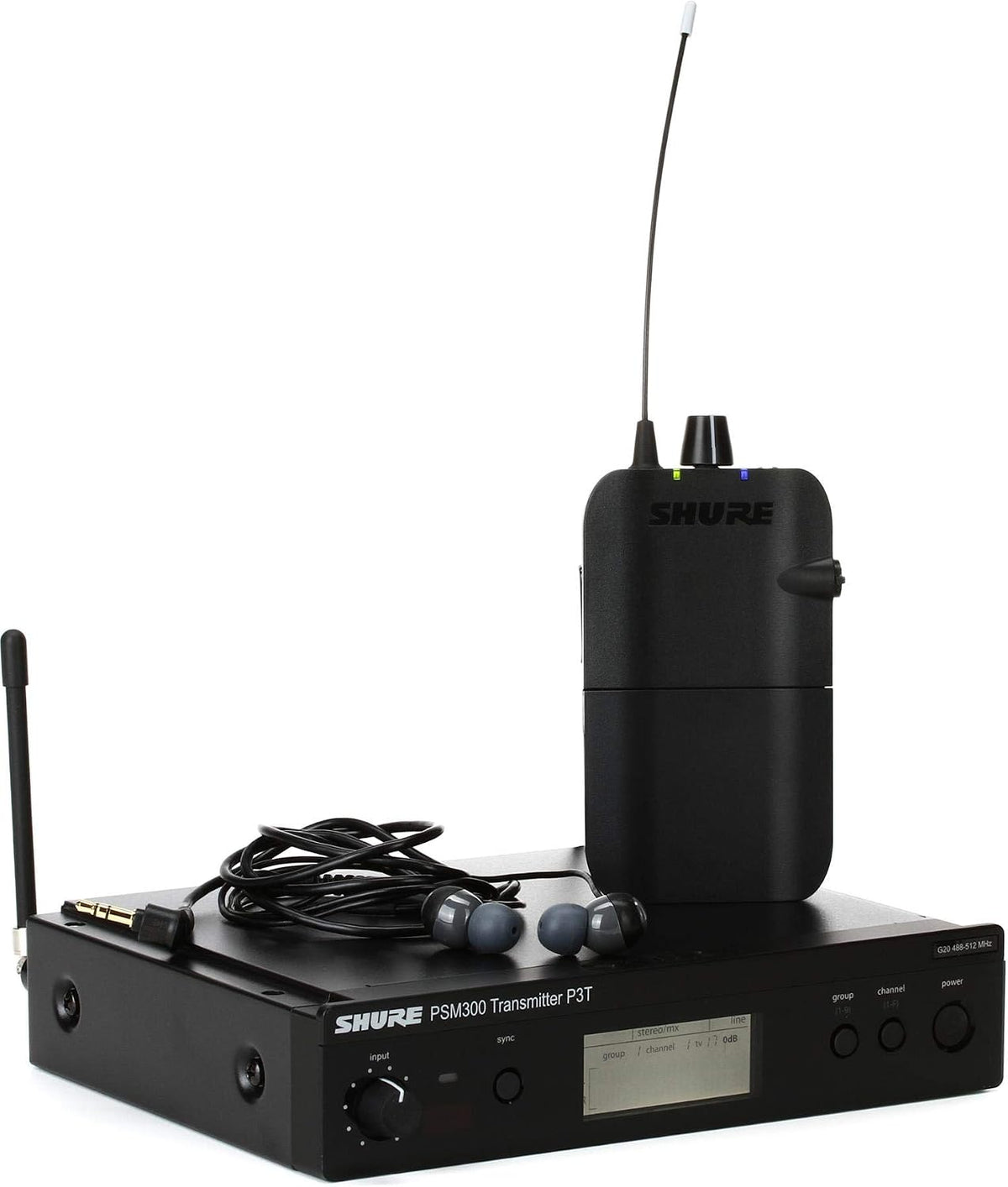 Shure PSM300 P3TR112GR Wireless in-Ear Personal Monitoring System with SE112 Earphones - G20 Band