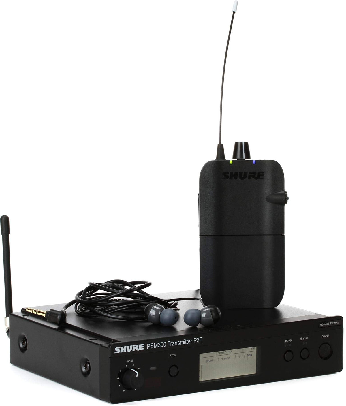Shure PSM300 P3TR112GR Wireless in-Ear Personal Monitoring System with SE112 Earphones - H20 Band