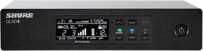 Shure QLXD4 Single Channel Receiver - for use with QLX-D Digital Wireless Systems, Transmitter Sold Separately | H50 Band (QLXD4=-H50)