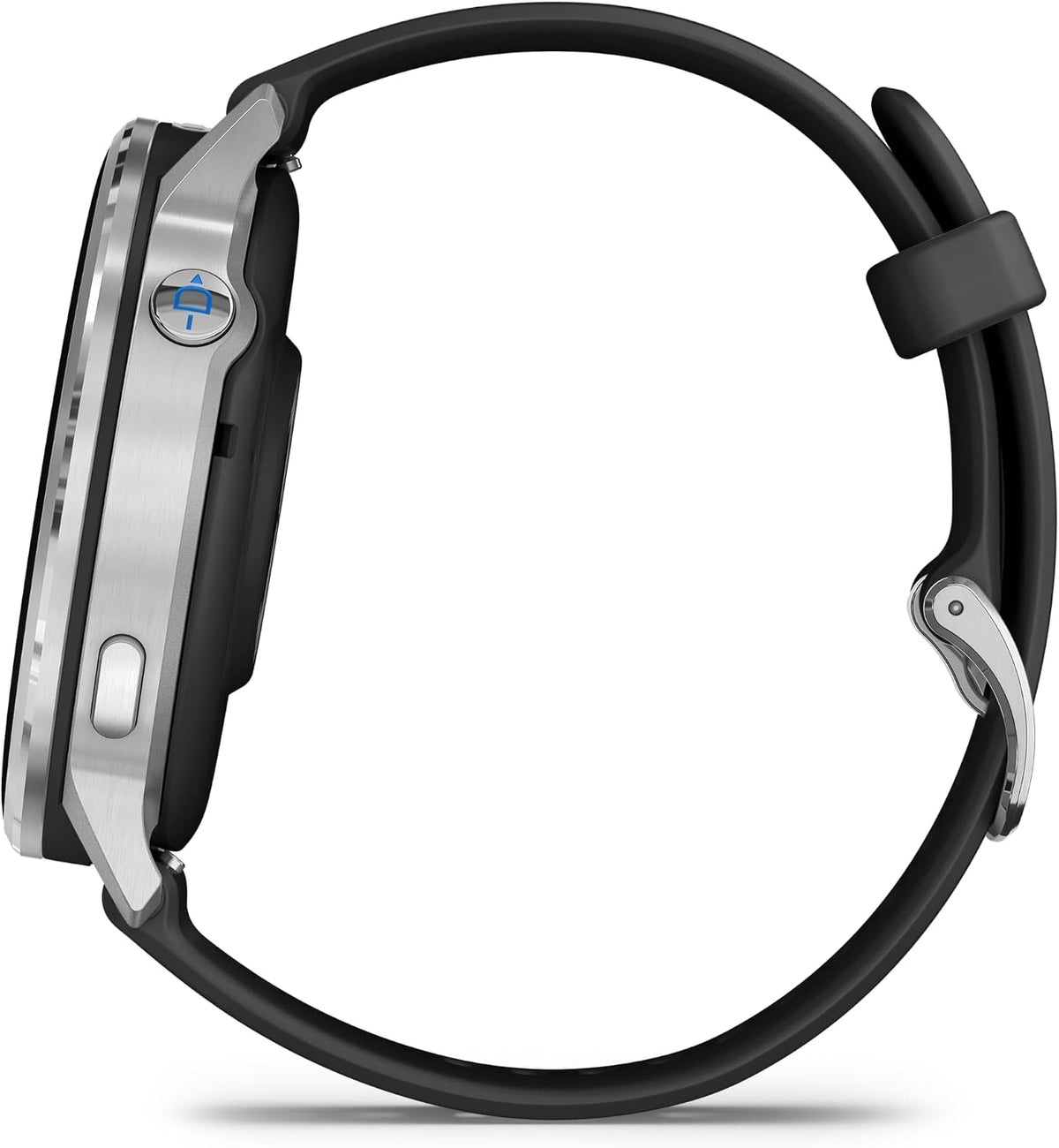 Garmin D2™ Air X15, Versatile Aviator Smartwatch with GPS, LED Flashlight, Health and Fitness Features, Aviation Weather, Built-in Microphone/Speaker, Silver with Black Silicone Band
