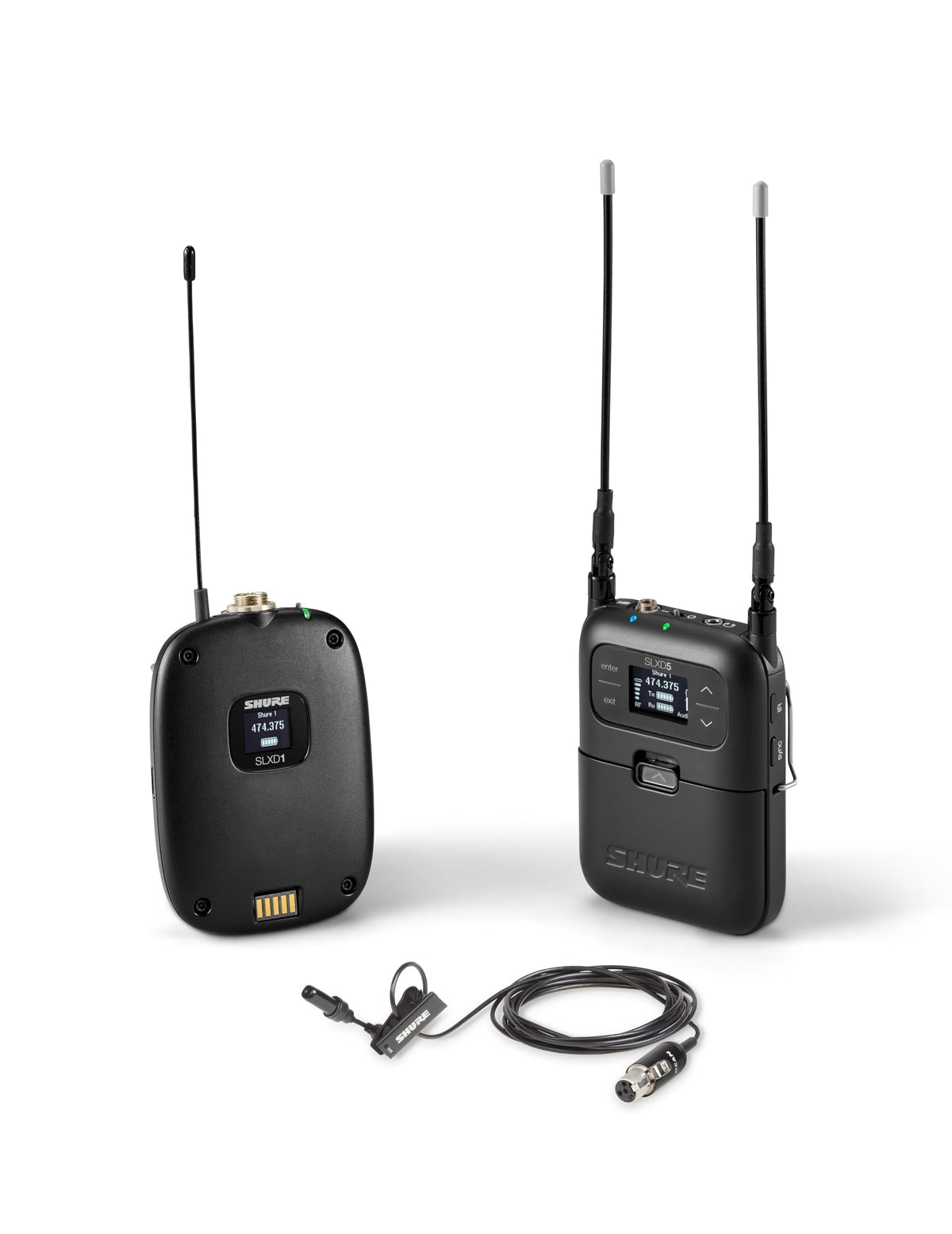 Shure SLXD15/UL4B Portable Digital Wireless System with SLXD1 Bodypack Transmitter, SLXD5 Single Channel Receiver and UniPlex UL4B Cardioid Lavalier Microphone | J52 Band (SLXD15/UL4B-J52)