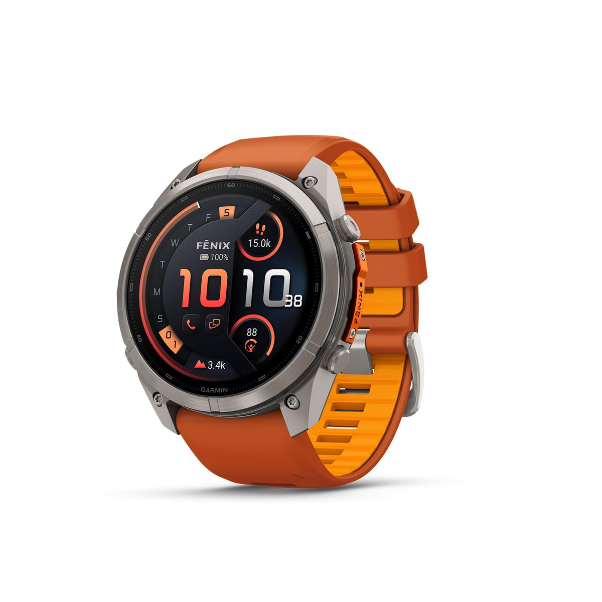 Garmin fēnix® 9 Pro, inReach®, Titanium, 51mm, Autumn Orange/Spark Orange
