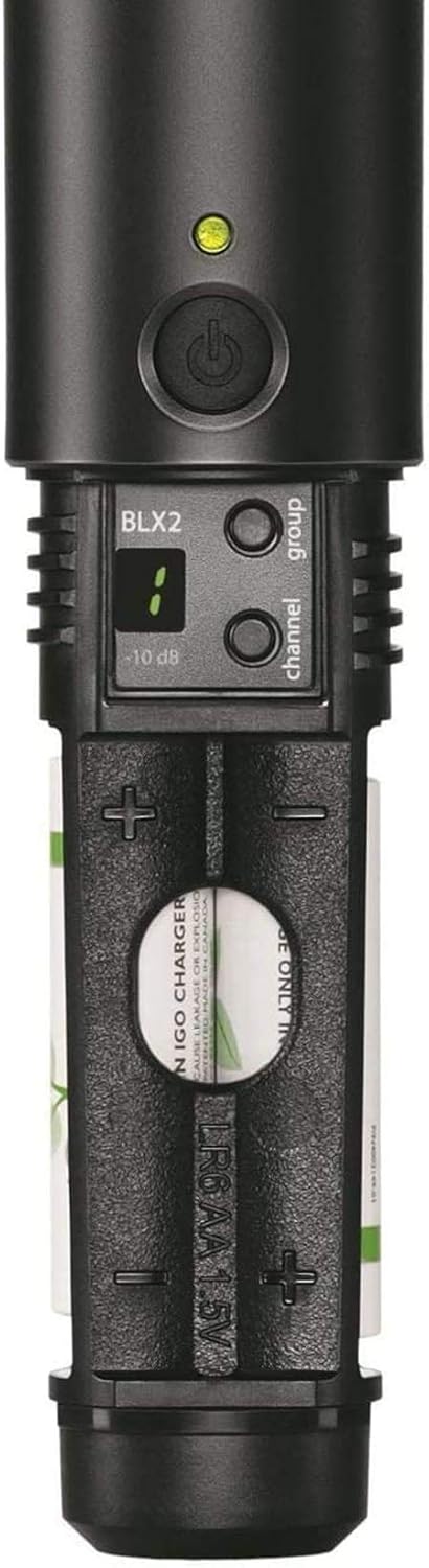 Shure BLX288/SM58 Dual-Channel Wireless Audio System J11 Band (596–620 MHz) – BLX88 Receiver, (2) BLX2 Transmitters with SM58 Dynamic Mic, Up to 14 Hr Battery, 300 ft Range