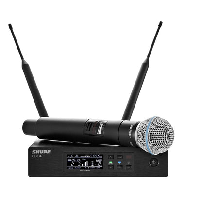 Shure QLXD2/B58 Handheld Transmitter with BETA 58A Vocal Mic Capsule - for use with QLX-D Digital Wireless Microphone Systems, Receiver Sold Separately | G50 Band (QLXD2/B58=-G50)