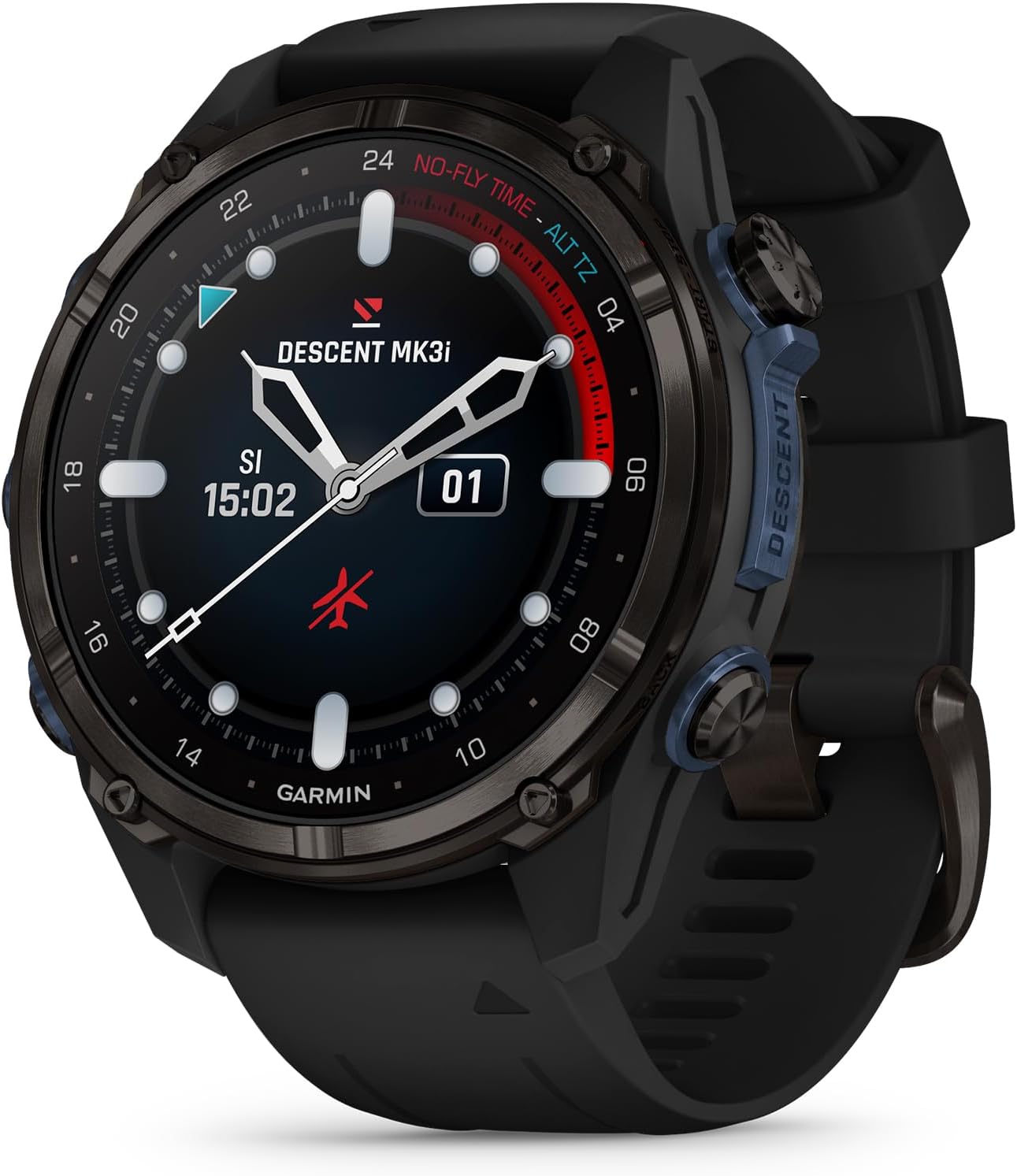Garmin Descent™ Mk3i, Watch-Style Dive Computer, 43mm, Black | Subwave Sonar Networking, Multiple Dive Modes, Dive Focused Design, Dive Readiness Tool, Built-In Flashlight, Dive Log